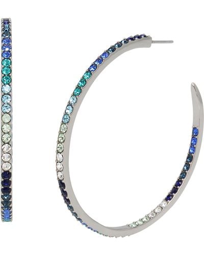Kurt Geiger Pavé Crystal Inside Out Hoop Earrings - White