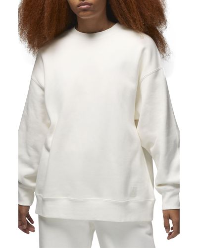 Nike Flight Fleece Oversize Crewneck Sweatshirt - White