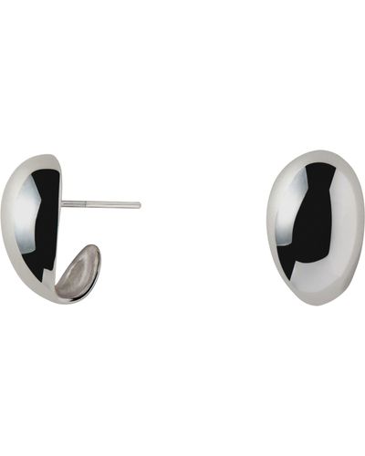 Annika Inez Petite Spoon Stud Earrings - Black