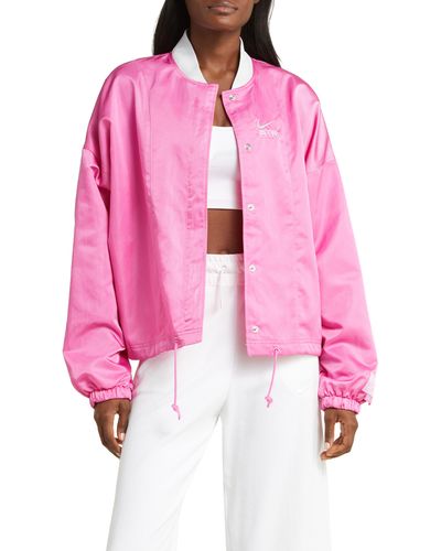 Nike Air Woven Oversize Bomber Jacket - Pink