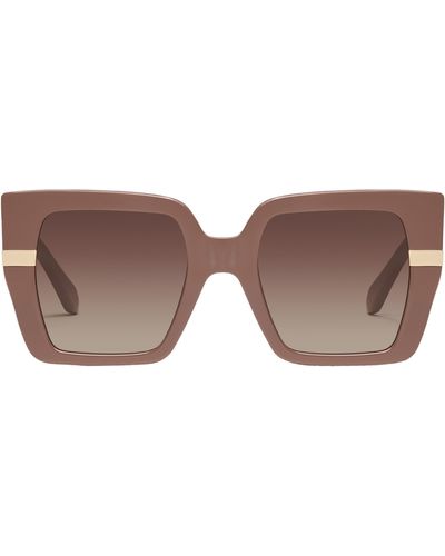 Quay Notorious 51mm Gradient Square Sunglasses - Brown