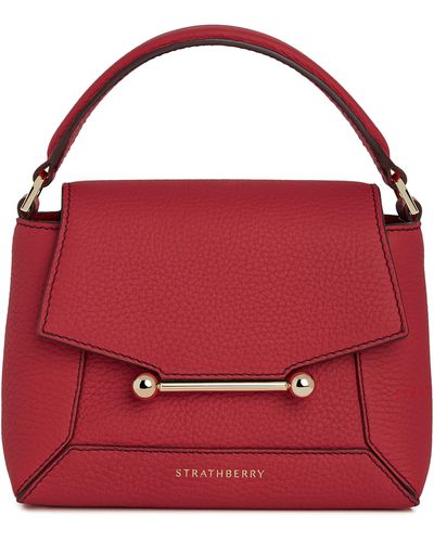 Strathberry Mini Mosaic Leather Top Handle Bag - Red
