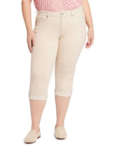NYDJ Marilyn Cool Embrace® Cuff Crop Straight Leg Jeans - Natural