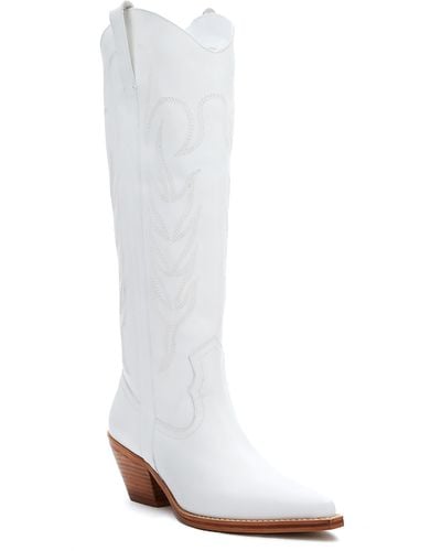 Matisse Agency Western Pointed Toe Boot - White