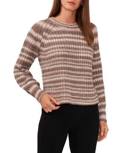 Halogen® Halogen(r) Metallic Stripe Sweater - Brown