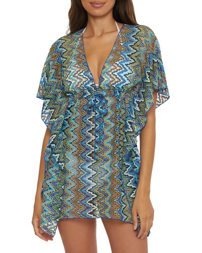 Becca Sundown Tie Front Cover-up Tunic - Blue
