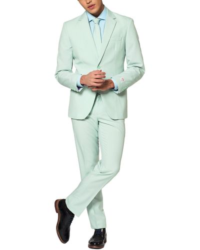 Opposuits Magic Mint Pastel Trim Fit Suit & Tie - Green