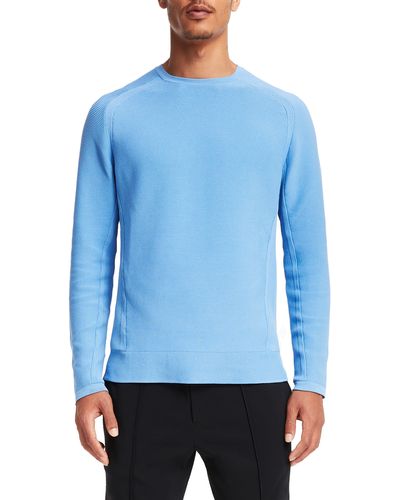 Brady Engineered Knit Crewneck Sweater In Cerulean At Nordstrom Rack - Blue