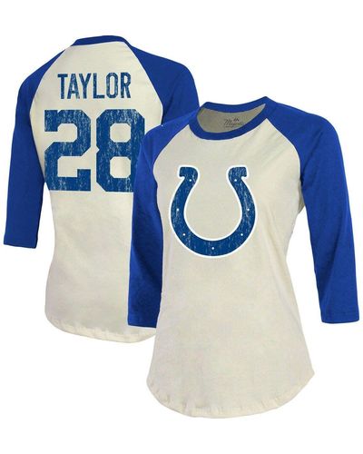 Majestic Threads Jonathan Taylor /royal Indianapolis Colts Player Name & Number Raglan 3/4-sleeve T-shirt At Nordstrom - Blue