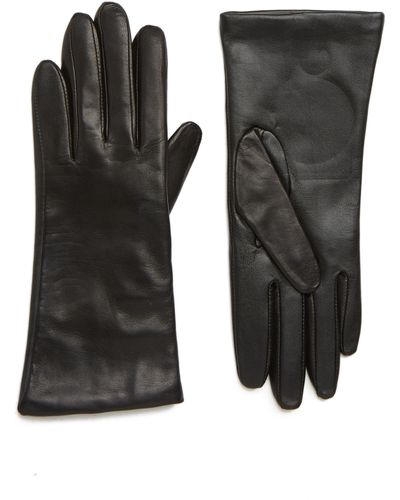 Nordstrom Cashmere Lined Leather Touchscreen Gloves - Black