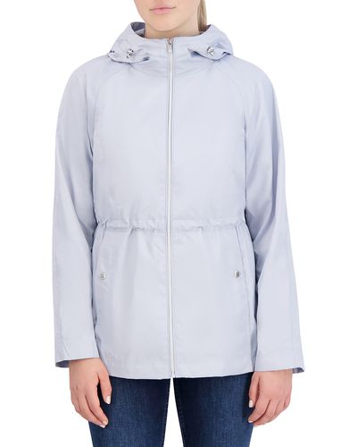 Cole Haan Travel Packable Hooded Rain Jacket - White