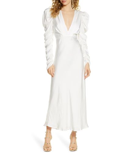 Bardot Zaria Long Sleeve Gown - White