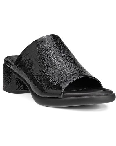 Ecco Sculpted Lx Block Heel Slide Sandal - Black