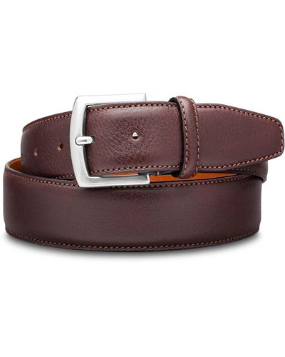 Bosca Castela Leather Belt - Purple