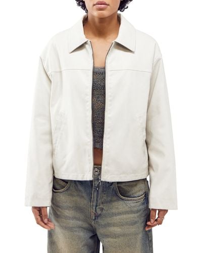 BDG Crop Faux Leather Jacket - White