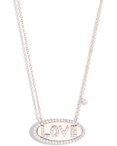 Meira T Love Diamond Pendant Necklace - White