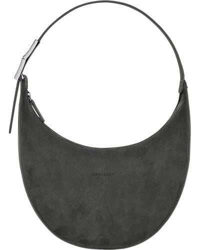 Longchamp Medium Roseau Essential Half Moon Hobo Bag - Gray