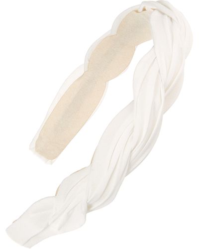 Tasha Braided Pleated Headband - White
