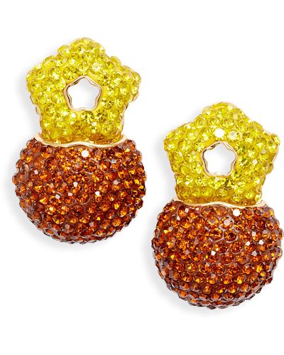 Lele Sadoughi Star Flower Hinge Drop Earrings - Orange