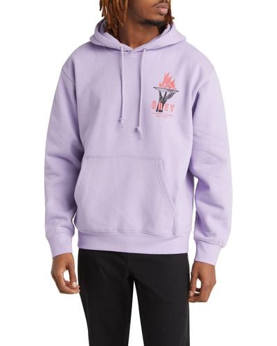 Obey Seize Fire Graphic Hoodie - Purple
