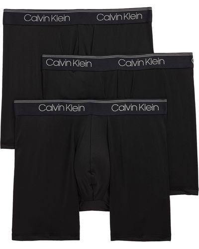Calvin Klein 3-pack Low Rise Microfiber Stretch Boxer Briefs - Black