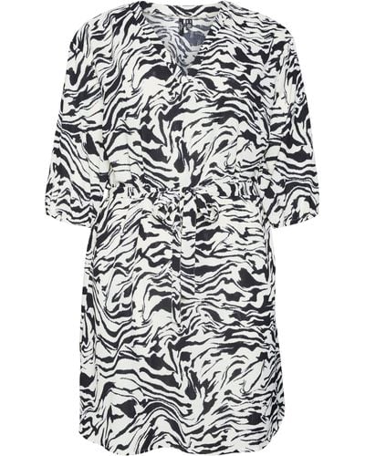 Vero Moda Ilona Belted Zebra Print Dress - Multicolor
