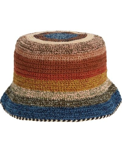 STORY mfg. Brew Organic Cotton Crochet Bucket Hat - Brown