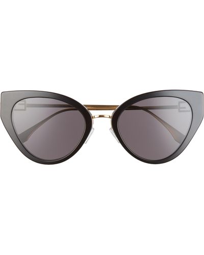Fendi 54mm Gradient Cat Eye Sunglasses - Gray
