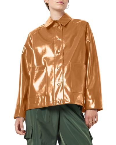 Noisy May Sky Faux Leather Jacket - Multicolor