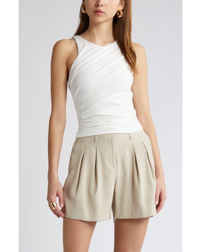 Open Edit Side Ruched Tank - White