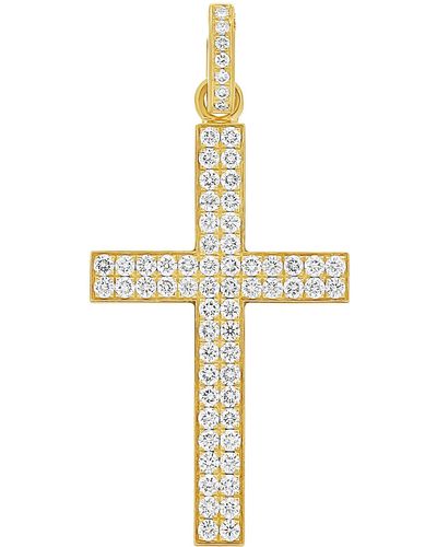 Bony Levy Pave Diamond Cross Pendant - Metallic