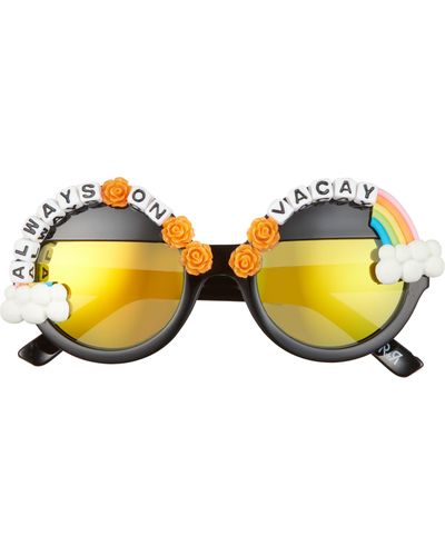 Rad & Refined Rad + Refined Always On Vacay 50mm Round Polarized Sunglasses - Yellow