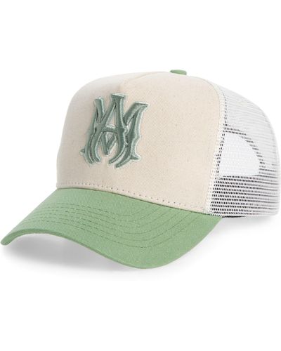 Amiri Monogram Cotton Trucker Hat - Green