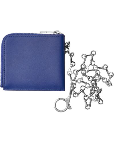 Burberry Leather Wallet On A B-chain - Blue