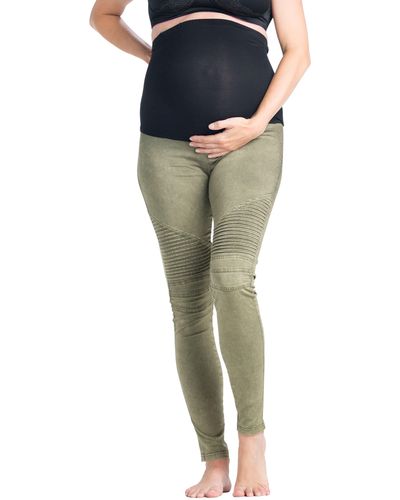 PREGGO LEGGINGS Moto Maternity leggings - Green