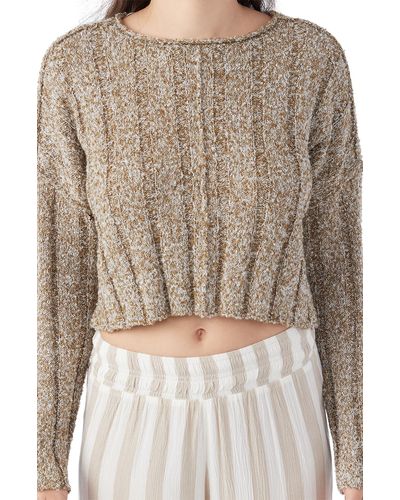 O'neill Sportswear Dellian Mélange Roll Neck Crop Sweater - Brown