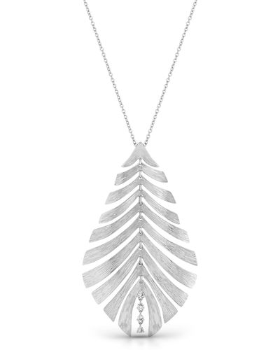 Hueb Bahia Leaf Pendant Necklace - White
