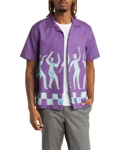 Saturdays NYC Canty Dancer Camp Shirt - Purple