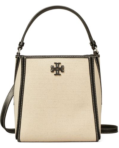 Tory Burch Small Mcgraw Canvas Bucket Bag - Natural