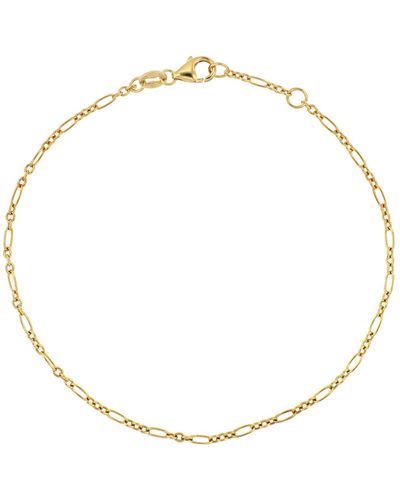 Bony Levy 14k Gold Oval Figaro Chain Bracelet - White