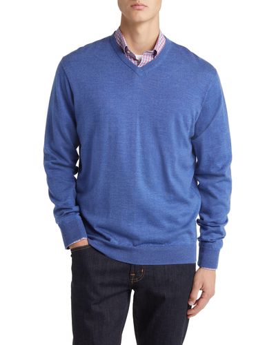 Peter Millar Autumn Crest Merino Wool Blend Sweater - Blue