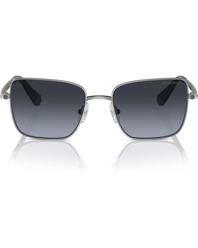 Swarovski 56mm Matric Square Polarized Sunglasses - Blue