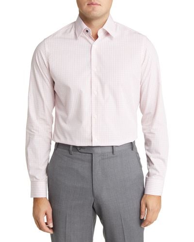Duchamp Tailo Fit Check Dress Shirt At Nordstrom - Gray