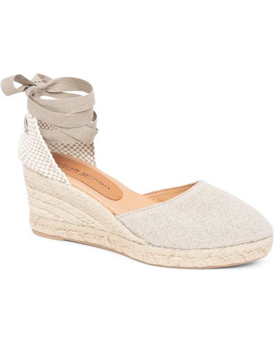 Patricia Green Leon Espadrille Lace-up Wedge - White