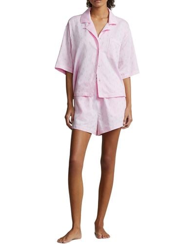 Polo Ralph Lauren Pony Logo Short Pajamas - Pink