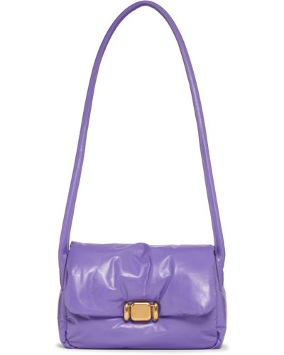 Bottega Veneta Padded Lambskin Leather Crossbody Bag - Purple