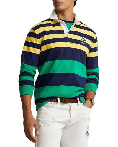 Polo Ralph Lauren Stripe Cotton Rugby Shirt - Green
