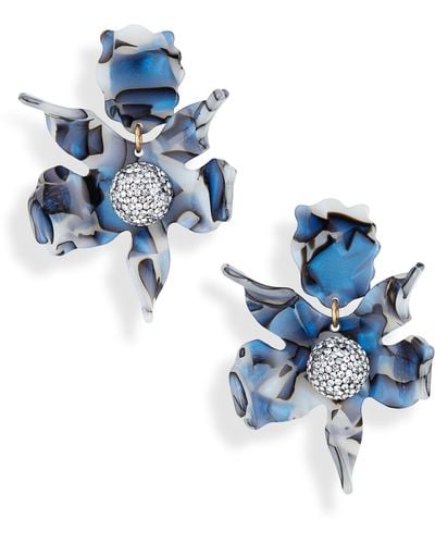 Lele Sadoughi Crystal Clip-on Drop Earrings - Blue