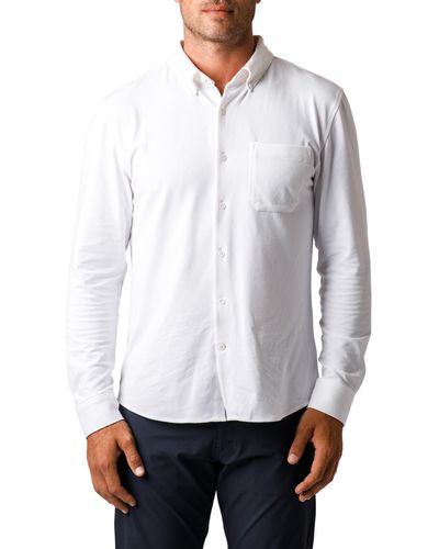 Western Rise X Performance Cotton Blend Button-down Shirt - White