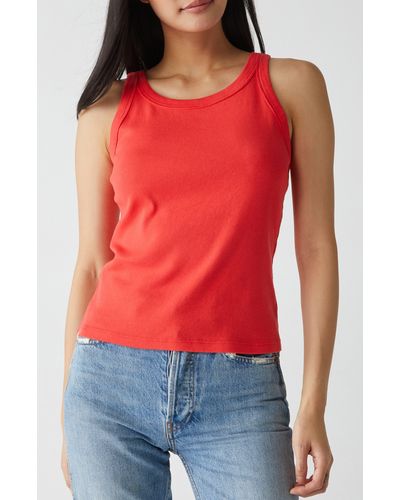 Michael Stars Cassie Binded Cotton Tank - Red